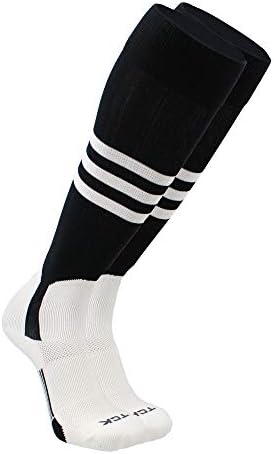 TCK-Baseball-Stirrup Socks Pattern B (Black/White, Large)