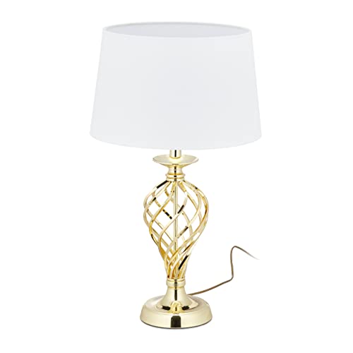 Relaxdays Tischlampe modern, Nachttischlampe Touch 3 Stufen dimmbar, E27,...