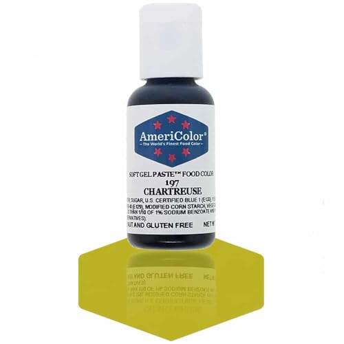 AmeriColor, Chartreuse, 0.75 Ounce Bottle, Soft Gel Paste Food Color