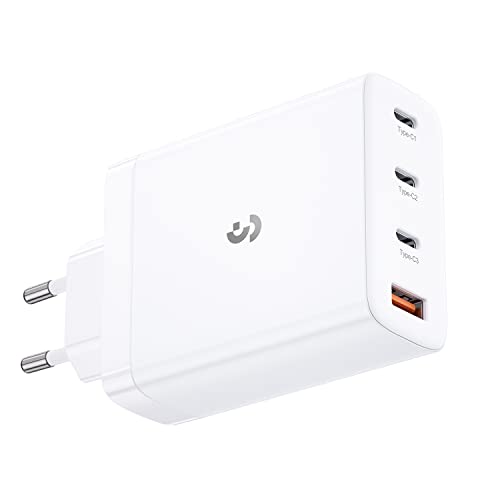 100W GAN Cargador USB C - SOOMFON Cargador Rápido 4 Puertos con PPS, PD Cargador Tipo C Rapido Charger Compatible con MacBook Pro/iPad Pro, iPhone 14/14 Pro/14 Pro Max/13/12, S22/S21,Pixel/Steam Deck Cover