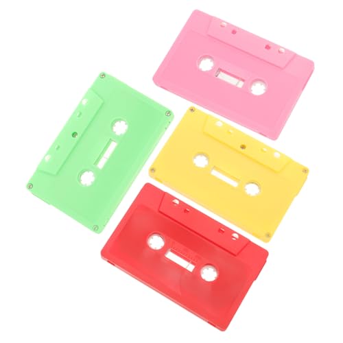 HOMSFOU 4 Piezas Unidades Cintas Casete Vacías Decorativas Vintage para Pared Cintas Audio Plásticas Resistentes Rústico para Hogar Bar y Fiesta