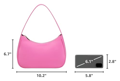 Image of CYHTWSDJ Shoulder Bags for Women, Cute Hobo Tote Handbag Mini Clutch Purse with Zipper Closure