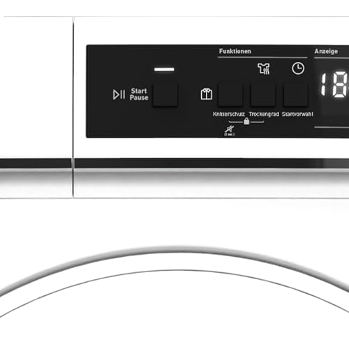 Sharp KD-NCA7S7PW91-DE Wäschetrockner, G, 7 kg, 15 Programme inkl. 12 Min. Kurzprogramm, Schontrommel mit LED-Beleuchtung, Weiß