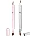 Retractable Retractable Dual-ended Lipstick Brush Double-ended Lip Makeup Brush Lip Gloss, Eyeshadow-2PCS (Silver + Pink)