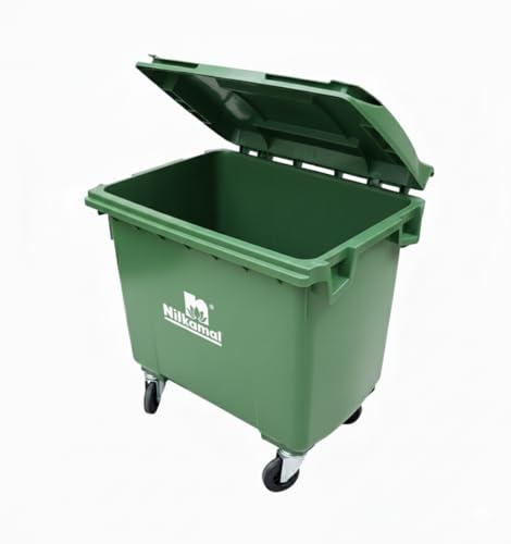 Image of Nilkamal Big Plastic Wheeled Dustbin with Lid 660 Litre Green