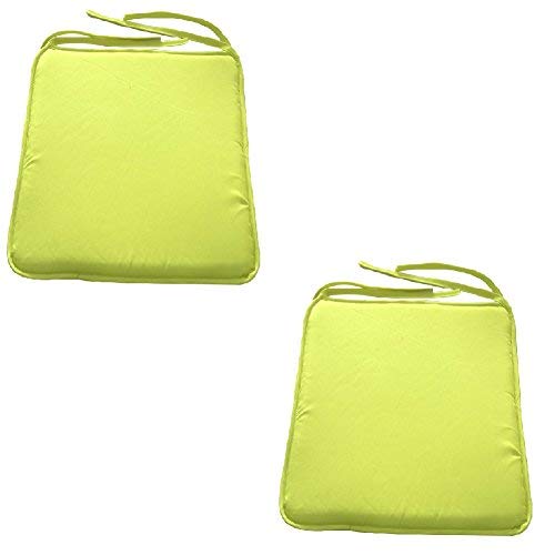 DAYNECETY 2pcs Square Seat Mat Gardon Chair Pad Cushion Garden Chair Cushion Pad Protector (Yellow)