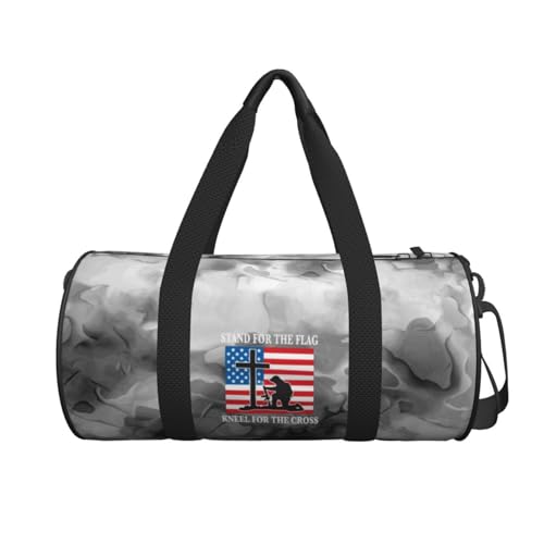 Stand for The Flag Kneel for The Cross Convertible Garment Bag with Shoulder Strap, Carry on Garment Duffel Bag for Men Women - Rolling Foldable for Travel Luggage Bags (Black)2