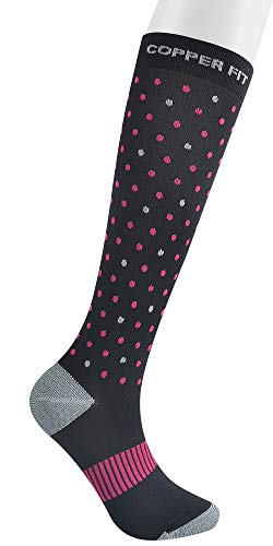 Copper Fit Energy Knee High Compression Socks 1-Pack (Black, Small/Medium)