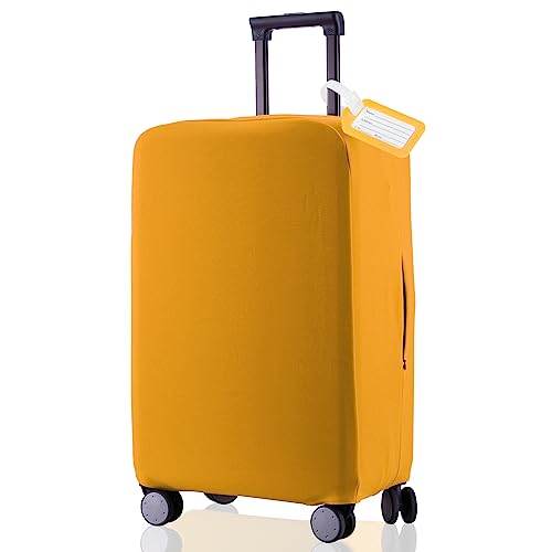 RainVillage Travel Luggage Cover - Scratch-Resistant Fit 19-31 Inch Suitcase Protector (Yellow, L(26-27 inch))