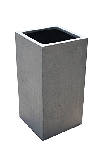 Preisvergleich Produktbild Vivanno Pflanzkübel Blumenkübel Pflanzsäule Fiberglas Beton-Design grau Block - 80x40x40 cm