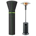 Patio Heater Cover 89"H x 33"D x 19"B - 600D Round Propane Heater Protective Cover, Zippered Waterproof Heavy-Duty Design, Fits Pyramid Heaters and Upright Heaters, Black