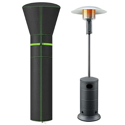 Patio Heater Cover 89"H x 33"D x 19"B - 600D Round Propane Heater Protective Cover, Zippered Waterproof Heavy-Duty Design, Fits Pyramid Heaters and Upright Heaters, Black