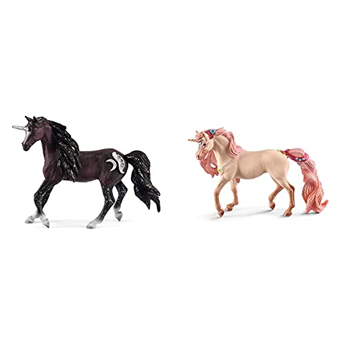 SCHLEICH 70578 - Mond-Einhorn, Hengst & 70573- Schmuckeinhorn, Stute