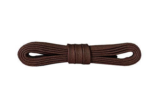Kaps Lacci Cerati Per Scarpe Piatte, 100% Cotone di Alta Qualitá, Colorati, 5 mm 0,19 pollici - di larghezza, Made in Europe (75 cm – 29 pollice – 4-5 paia di occhielli / 79 - Marrone)