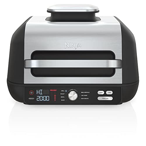 Ninja IG601 Foodi XL 7-in-1 Electric Indoor Grill Combo, use Opened or Closed, Air Fry, Dehydrate & More, Pro Power Grate, Flat Top Griddle, Crisper, Black, 4 Quarts by Ninja - Used condition - US$374.84