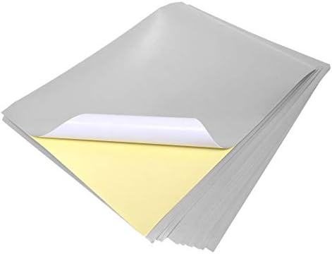 Evergreen Goods 10 A4 Sheets Metallic Silver Colour Laser Printable Self Adhesive Sticky Sticker Craft Labels Silhouette Paper