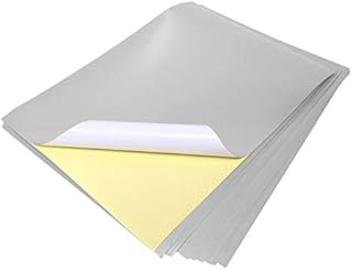 Evergreen Goods 10 A4 Sheets Metallic Silver Colour Laser Printable Self Adhesive Sticky Sticker Craft Labels Silhouette Paper