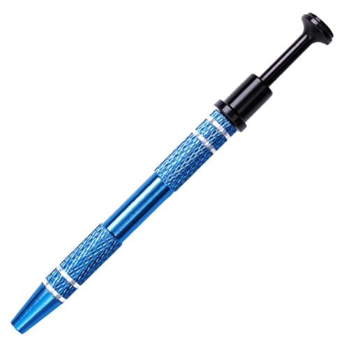 Suoumwa Herramienta de Recogida de 4 Mordazas, Pinza de 4 Mordazas para Chip IC, Componente Electrónico, Herramienta Manual de Sujeción de Tornillos para Clavos, Azul
