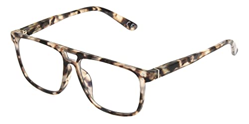 Image of Foster Grant Milo Unisex Blue Light Glasses, Milky Gray tortoise, 53mm, 5013058-000.COM
