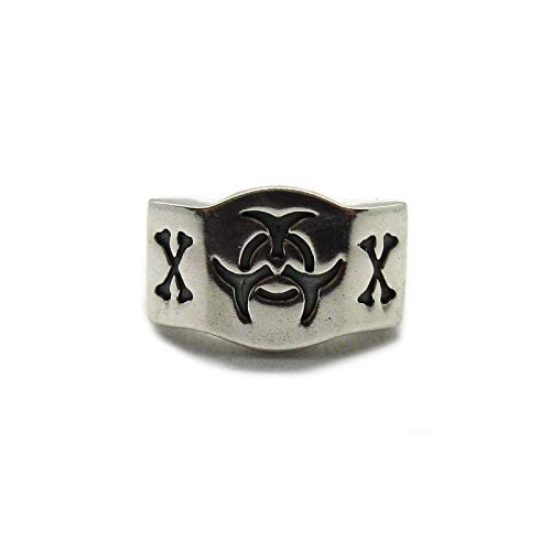 Bague argent 925 os croisés biohazard R001962 Empress, le cadeau idéal pour motard