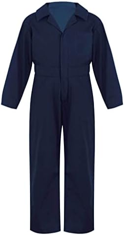 Oyolan Kid Boys Halloween Cosplay Costume Coverall Mechanic Boiler Suit Costume Flightsuit Coverall Jumpsuit Dark Blue 10 Years