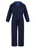 Oyolan Kid Boys Halloween Cosplay Costume Coverall Mechanic Boiler Suit Costume Flightsuit Coverall Jumpsuit Dark Blue 6 Years