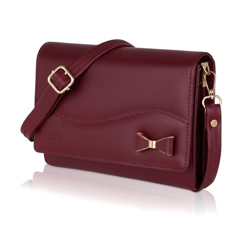 Image of ALSU Women's Sling Bag | Cross body bag| Side bag| Credit car slots| zipper pockets| detachable straps| adjustable straps| daily use| phone pockets