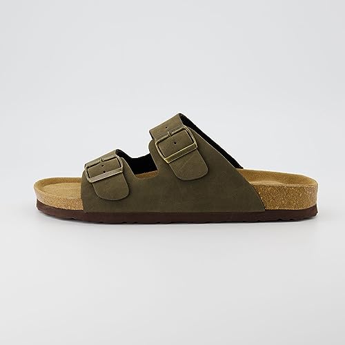 Cushionaire Men'S Lane Cork Footbed Sandal With Adjustable Buckle Straps +Comfort thumb #1