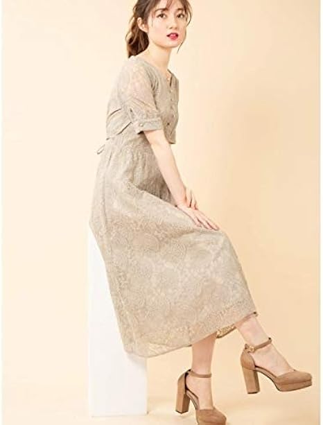 Amazon Co Jp ビーラディエンス レースロングワンピース ピンク M 服 ファッション小物