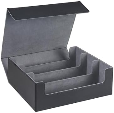 Mlikero Caja Para Cartas Con Capacidad Para 1800+ – Cierre Magnético, Cuero PU Impermeable, 10 Divisores, Para MTG Y Tarjetas Deportivas (Negro Y Rojo)