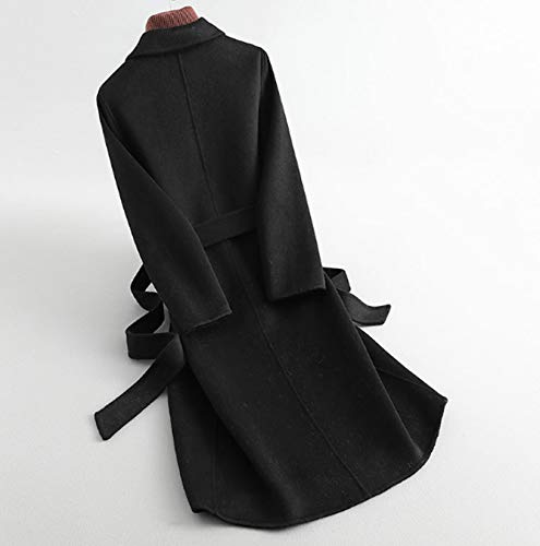 Womens Wool Trench Coats Autumn Winter 100% Wool Solid Color V-Neck Coat Slim Warm Long Overcoat Belt Jackets Outwear3