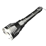 Vestamore Linterna de buceo de 800 lúmenes, linterna LED de 3 modos, engranaje impermeable, acero inoxidable y aleación de aluminio para exploración submarina