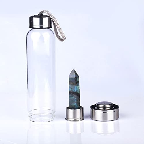 Énergie de guérison par bouteille d'eau cristal labradorite contre la fatigue