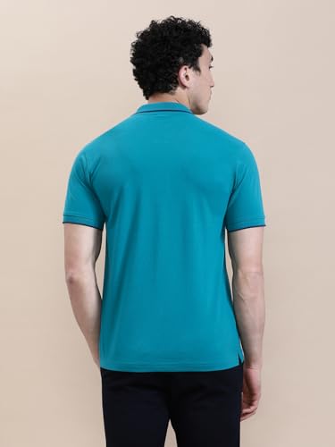 Image of CROCODILE Men Solid Polo T-Shirt | 100% Cotton | Short Sleeve | Slim Fit | Button Placket White