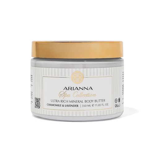 Arianna Skincare Ultra Rich Mineral Body Butter Dead Sea Body Butter For Dry Skin Repair Rich Vegan Hydrating Moisturizer (Chamomile & Lavender)