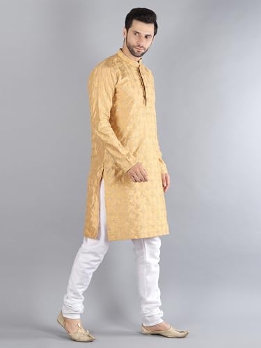 Image of Uri and MacKenzie Embroidery Silk Men's Kurta Pyjama Set
