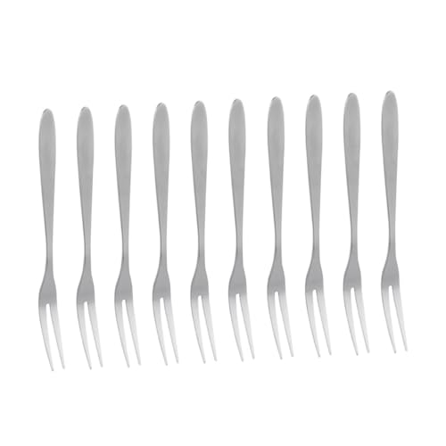 ABOOFAN 20pcs Stainless Steel Two Teeth Dessert Forks Stylish Fruit Forks for Banquets Parties Home Use Party Supplies for Elevating Your Dining Experience