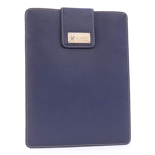 Catwalk Collection Handbags   Funda Acolchada para Tablet de Mujer   Estuche Protector de Piel   para Tablet 11 Pulgadas   Paige Pequeña   Azul