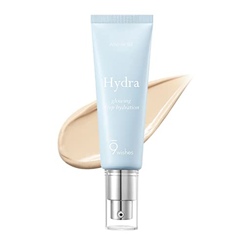 9 wishes Hydra Ampule Blemish Balm 1.69 Fl.Oz - Moisturizing BB Cream with Hyaluronic Acid, Coconut Water - Korean Makeup
