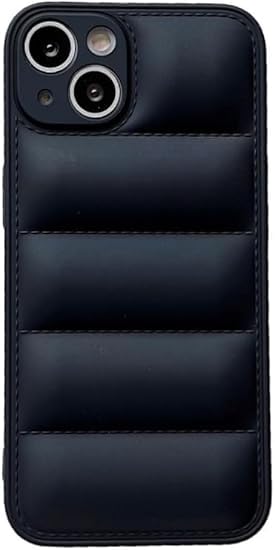 iPhone 13 Case, Puffy Design, Black Protective Phone Cover