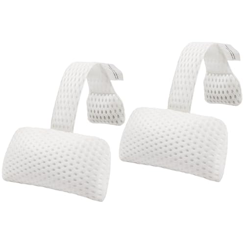 Hot Tub Pillow for Outdoor Bathtub2-Pack Non-Slip Universal Spa Headrest Bath Pillow for Bath Tub Lounge Chair Pillow Comfortable Head and Neck Support with Weighted Adjustable Strap