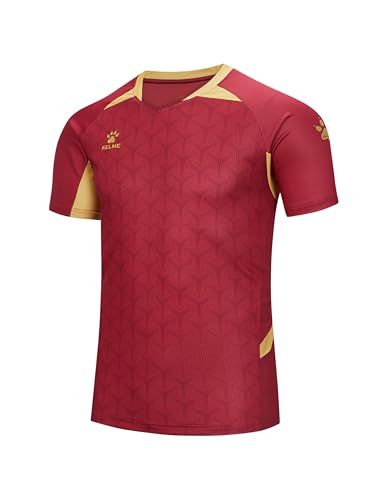 KELME Adult Short Sleeve Soccer Jersey Red/Gold Medium