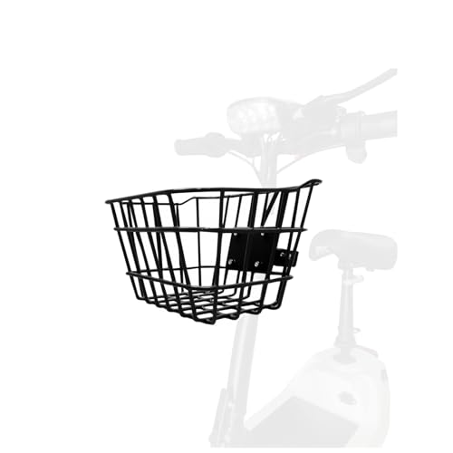 JXSHHNAMZ Small Front Basket for Teen Scooters & Electric Scooters - Rust-Resistant with Fixed Holder - 2.5 gls Capacity Fits Knee Scooters (R-Black)