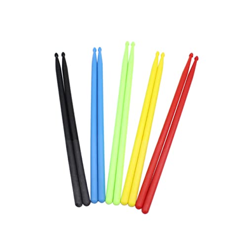 Par de baquetas de nylon ligeras para batería color amarillo miniatura 1