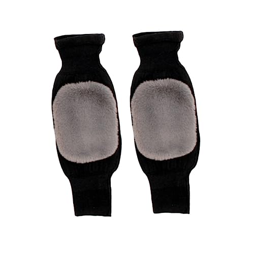 Ipetboom 1 Pair Warm Cashmere Kneepad for Winter Thicken Warm Kneelet for Women and Elders Comfortable Support for Joint Relief for Outdoor Activities and Sports Black