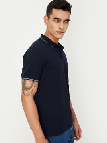 Image of Max Men's Half Sleeves Regular Fit Solid Polo T-Shirt