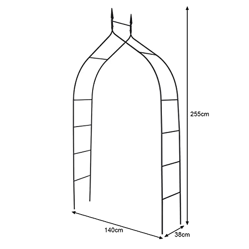 COSTWAY Metalen Rozenboog, Tuinboog, Tuinprieel, 140 x 38 x 255cm Bruiloft Boog, Metalen Pergola prieel voor diverse… - Image 8