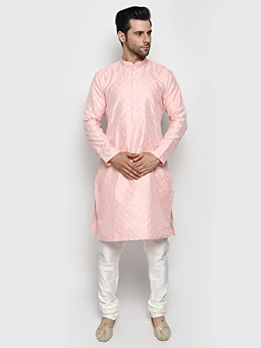Image of Uri and MacKenzie Embroidery Silk Men's Kurta Pyjama Set