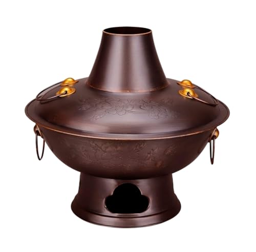 Olla de carbón de cobre de 40 cm para cocina Shabu Shabu de 3 a 12 personas 2