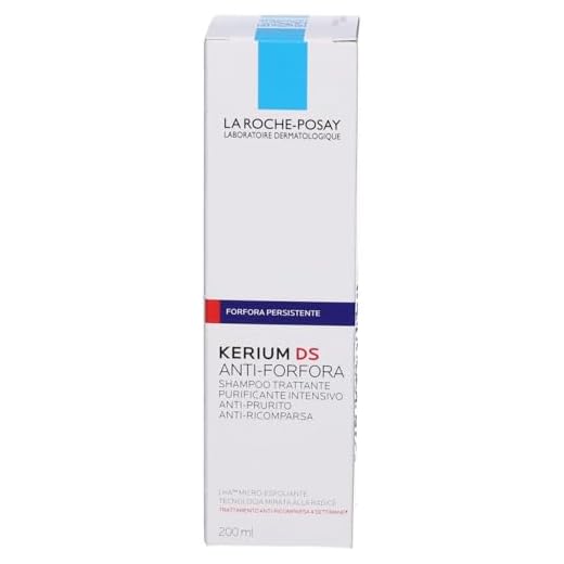 La Roche-Posay Kerium DS - Tratamiento intensivo de champú anticaspa para la caspa persistente y picazón intensa, textura ultrafina con agua termal y efecto antirecaída de 4 semanas, 200 ml